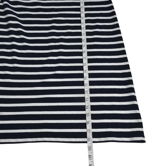 Land's End Striped Shift Dress Blue White Green Nautical Sleeveless Size Small - Picture 9 of 9